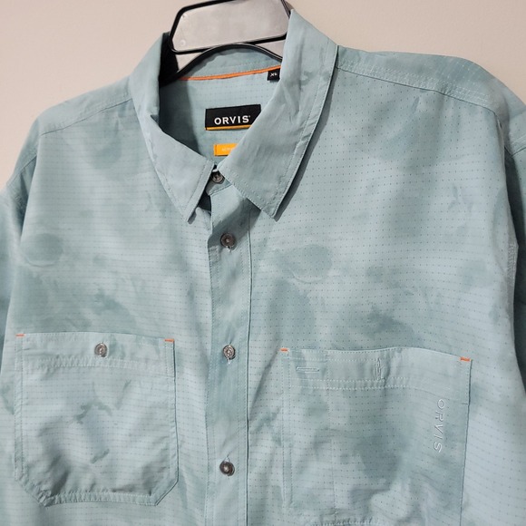 Orvis Other - Orvis Active Fit Tropic Tech Shirt Mens XL Blue Camo Fishing Performance